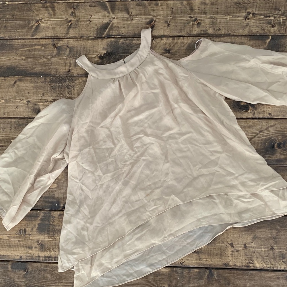 Champagne Cold Shoulder Top!